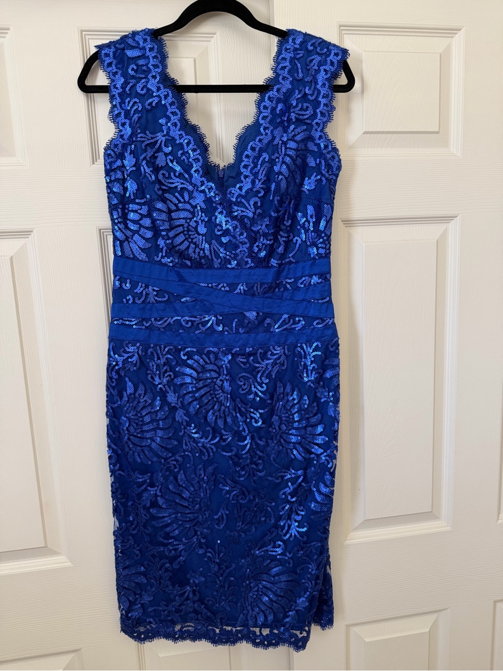Tadashi Shoji Royal Blue Lace Midi Dress